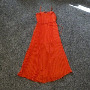 Banana Republic Poppy Red Accordion Fairy Maxi Dress